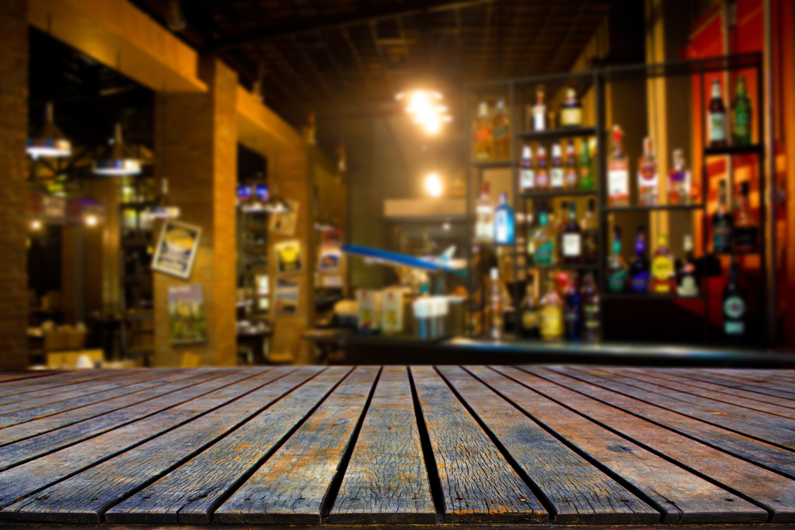 The bar at night